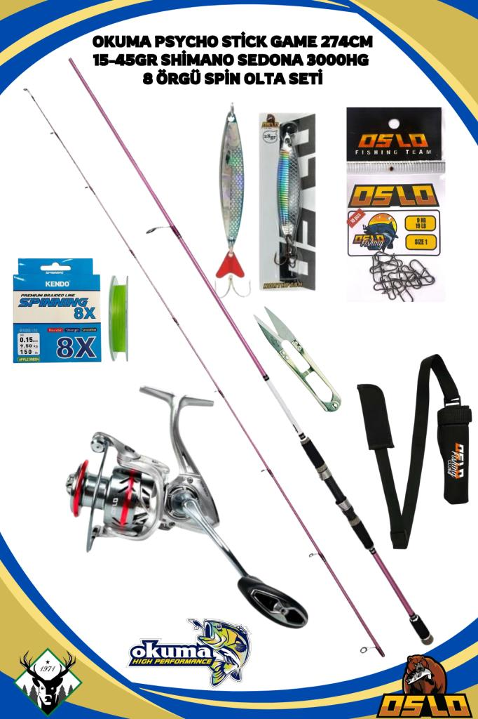 Okuma Hawaiian 274cm 10-32gr Oslo Prime 4000 8 Örgü Spin Olta Seti