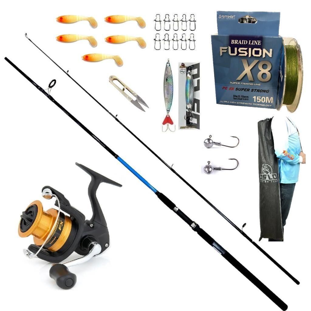 Okuma G-Power 2.40m 15-40gr Shimano Fx 4000 8 Örgü Mix Spin Seti