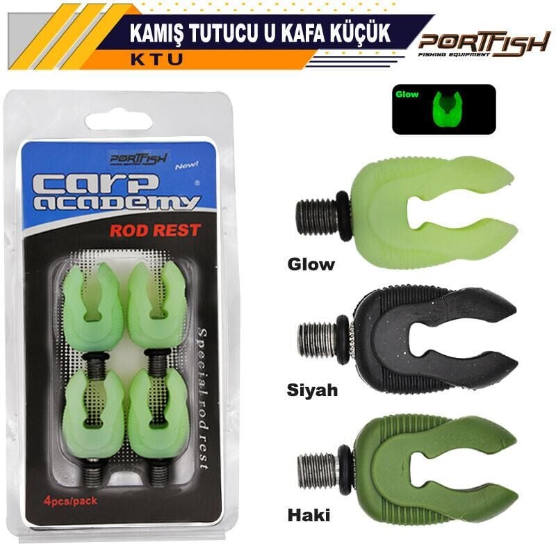 Portfish Kamış Tutucu U Kafa Küçük Boy 4 Lü Haki