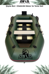 Oslo Fishing Team Haki Şişme Bot Motor ve Tente Seti