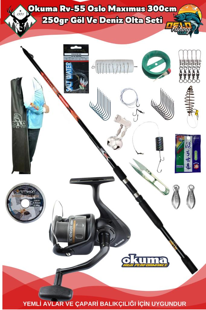 Okuma Rv-55 Oslo Maxımus 300cm 250gr Göl Ve Deniz Olta Seti
