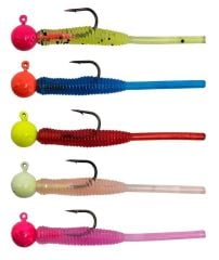 Kendo Hook Worm Jighead+Lrf Silikonu 1.5gr+4.5cm 5 Adet Head Glow+Light Pink