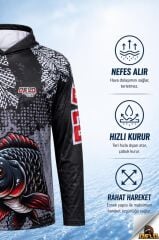 Oslo Performans Balıkçı T-Shirt Kapüşonlu Black Carp