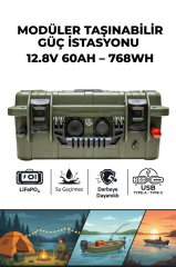 Oslo IQX Modüler Taşınabilir Güç İstasyonu 12.8V 60AH-768WH (Haki)