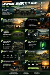 Oslo IQX Modüler Taşınabilir Güç İstasyonu 12.8V 60AH-768WH (Haki)