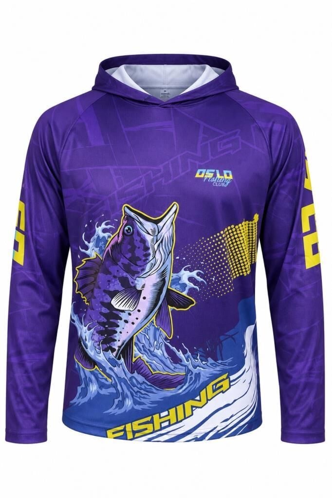 Oslo Performans Balıkçı T-Shirt Kapüşonlu Purple Bass