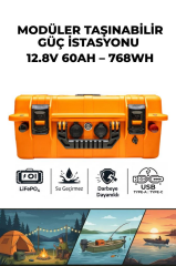 Oslo IQX Modüler Taşınabilir Güç İstasyonu 12.8V 60AH-768WH (Turuncu)