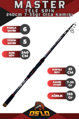 Oslo Prime 3000 Oslo Master Telespin 240cm 7-35gr 8 Örgü Telespin Olta Seti