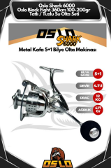 Oslo Black Fight 360cm 100-200gr Oslo Shark 6000 Tatlı/Tuzlu Olta Seti