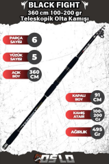 Oslo Black Fight 360cm 100-200gr Oslo Shark 6000 Tatlı/Tuzlu Olta Seti