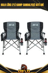 Oslo Lüks 2'li Kamp Sandalye Seti Gri