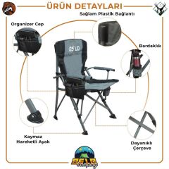 Oslo Lüks 2'li Kamp Sandalye Seti Gri