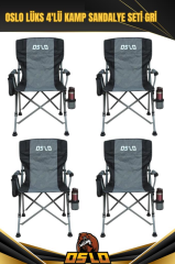 Oslo Lüks 4'lü Kamp Sandalye Seti Gri