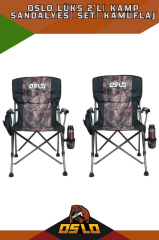 Oslo Lüks 2'li Kamp Sandalye Seti Kamuflaj