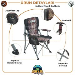 Oslo Lüks 2'li Kamp Sandalye Seti Kamuflaj