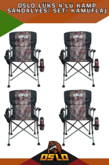 Oslo Lüks 4'lü Kamp Sandalye Seti Kamuflaj