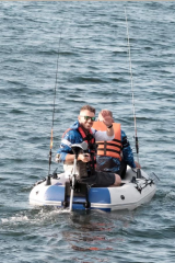 Oslo Fishing Team 2.40mt Mavi Beyaz Şişme Bot Haibo ET-54 Deniz-Göl Bot Seti