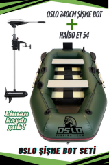 Oslo Fishing Team 2.40mt Haki Şişme Bot Haibo ET-54 Deniz-Göl Bot Seti