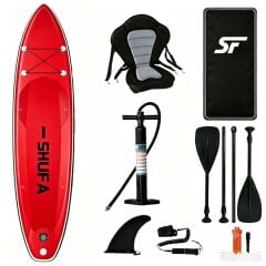 SHUFA Şişme Sup Board/ Stand Up Paddle Board 320*81*15cm Full Set KIRMIZI