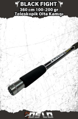 Oslo Black Fight 360 cm 100-200 gr Teleskopik Olta Kamışı