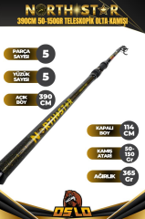 Oslo North Star 390cm 50-150gr Teleskopik Olta Kamışı