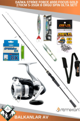 Daiwa Strike Force 4000 Focus GOLD 270cm 5-35gr 8 Örgü Spin Olta Seti