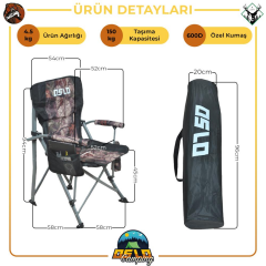 Oslo Lüks Katlanabilir Kamp Sandalyesi Kamuflaj