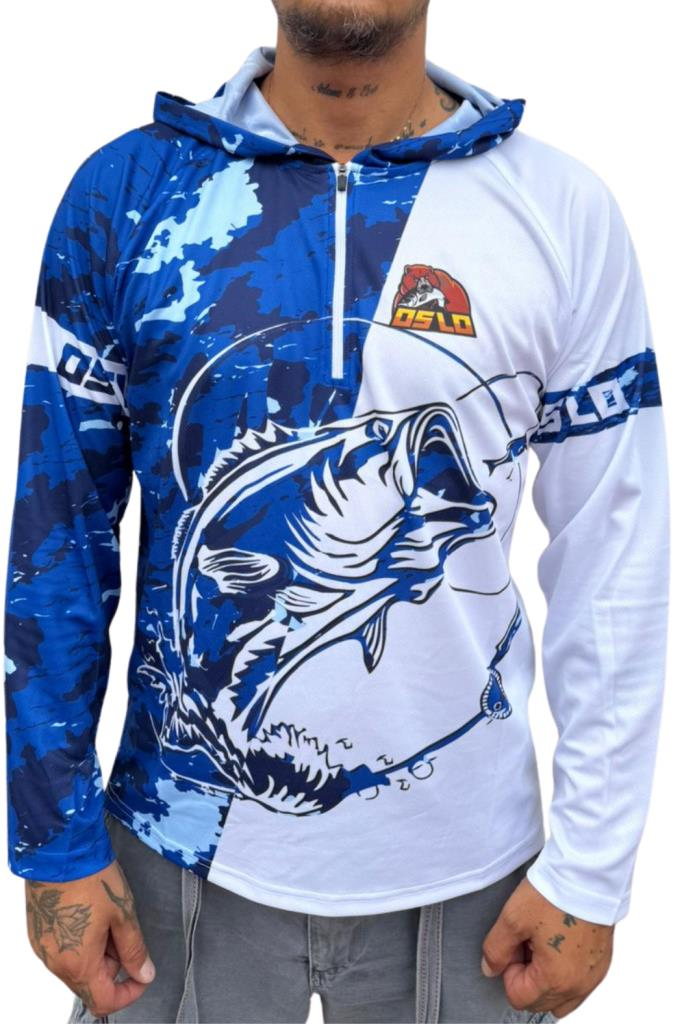 Oslo Performans Balıkçı T-Shirt Kapüşonlu Blue Bear