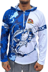 Oslo Performans Balıkçı T-Shirt Kapüşonlu Blue Bear