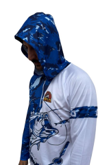 Oslo Performans Balıkçı T-Shirt Kapüşonlu Blue Bear