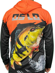 Oslo Performans Balıkçı T-Shirt Kapüşonlu Orange Fish