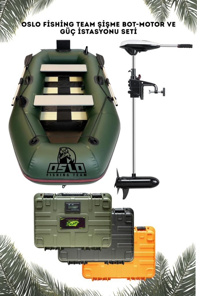 Oslo Fishing Team Haki Şişme Bot - Motor Ve Güç Kaynağı Seti