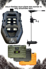 Oslo Fishing Team Kamuflaj Şişme Bot (0.90mm) - Motor Ve Güç Kaynağı Seti