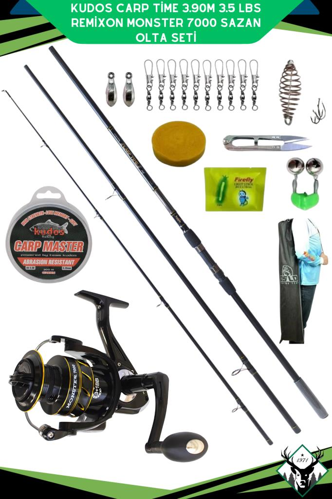 Kudos Carp Time 3.90m 3.5 LBS Remixon Monster 7000 Sazan Olta Seti