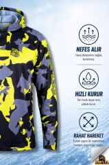 Oslo Performans Balıkçı T-Shirt Kapüşonlu Yellow Camo
