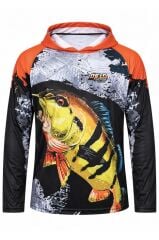 Oslo Performans Balıkçı T-Shirt Kapüşonlu Orange Fish