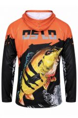 Oslo Performans Balıkçı T-Shirt Kapüşonlu Orange Fish