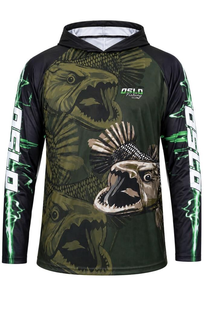 Oslo Performans Balıkçı T-Shirt Kapüşonlu Green Bear
