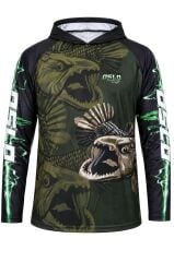 Oslo Performans Balıkçı T-Shirt Kapüşonlu Green Bear