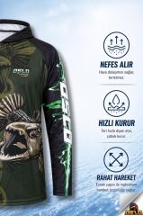 Oslo Performans Balıkçı T-Shirt Kapüşonlu Green Bear