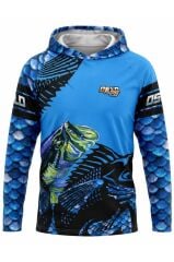 Oslo Performans Balıkçı T-Shirt Kapüşonlu Fish Scale