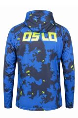 Oslo Performans Balıkçı T-Shirt Kapüşonlu Blue Camo
