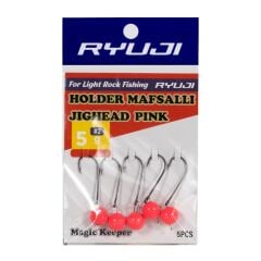 Ryuji Holder Mafsallı Jighead Pink UV No:10 (5 ADET)