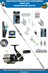 Okuma Wave Power 420cm 100-200gr Remixon Venom 8000 Profesyonel Surf Olta Seti