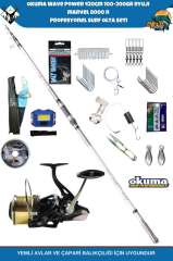 Okuma Wave Power 420cm 100-200gr Ryuji Marvel 8000 II Profesyonel Surf Olta Seti