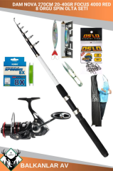 Dam Nova 270cm 20-40gr Focus 4000 RED 8 Örgü Spin Olta Seti