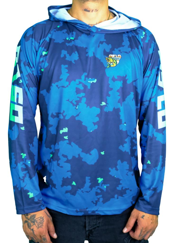 Oslo Performans Balıkçı T-Shirt Kapüşonlu Blue Camo