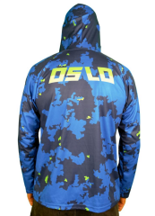 Oslo Performans Balıkçı T-Shirt Kapüşonlu Blue Camo
