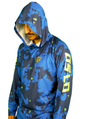 Oslo Performans Balıkçı T-Shirt Kapüşonlu Blue Camo