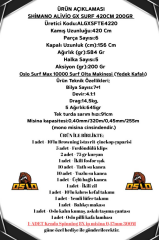 Shimano Alivio GX Surf 420cm 200gr Oslo Surf Max 10000 Profesyonel Surf Olta Seti